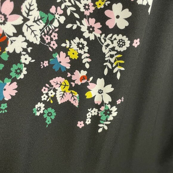 BODEN Keira Shift Dress 8 US Statement Floral Print Black Blouson Sleeves NEW - Picture 8 of 14